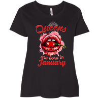Queens Are Born In January T-Shirt Sexy Lip